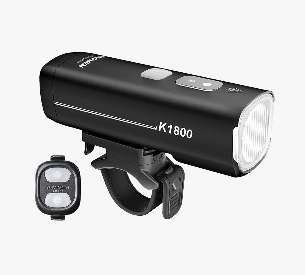 Ravemen K1800 LED dviračio lemputė 1800lm USB-C IPX6 5200mAh