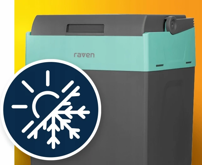 Raven ELT001X 28L automobilinis šaldytuvas. Šildymo funkcija