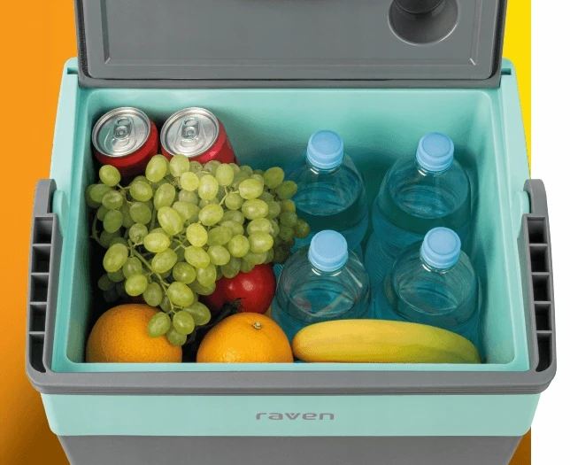 Raven ELT001X 28L automobilinis šaldytuvas. Šildymo funkcija