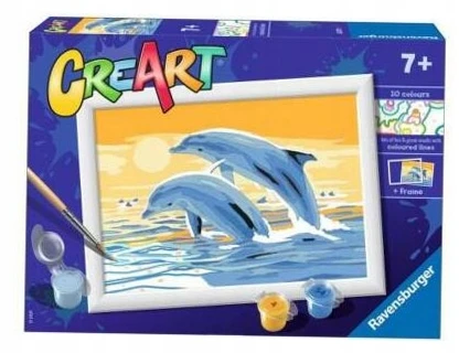 Ravensburger Creart vaikams: piešimo rinkinys su delfinais