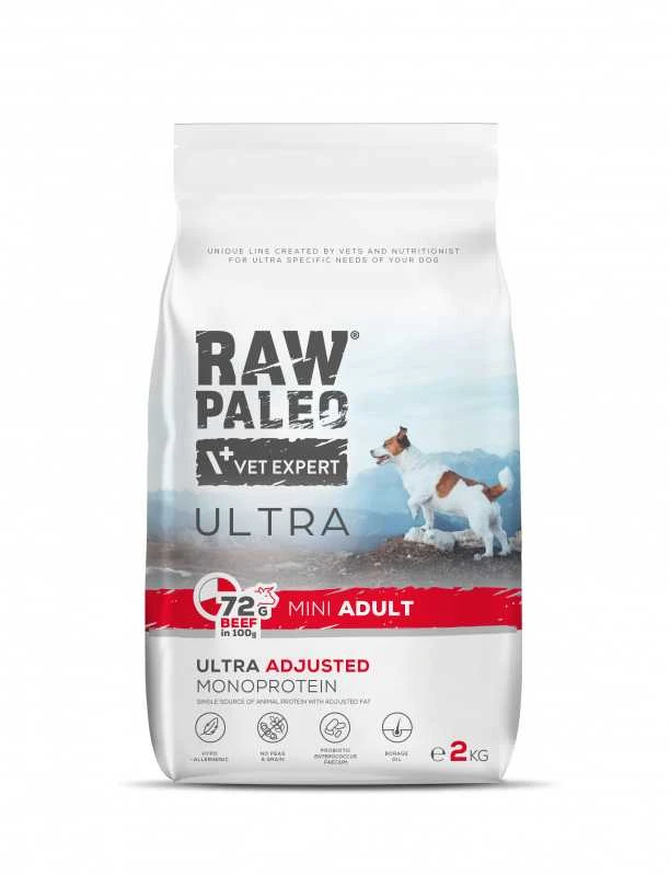 Vetexpert Sausas Šunų Maistas - RAW PALEO Ultra Mini Jautiena 2kg