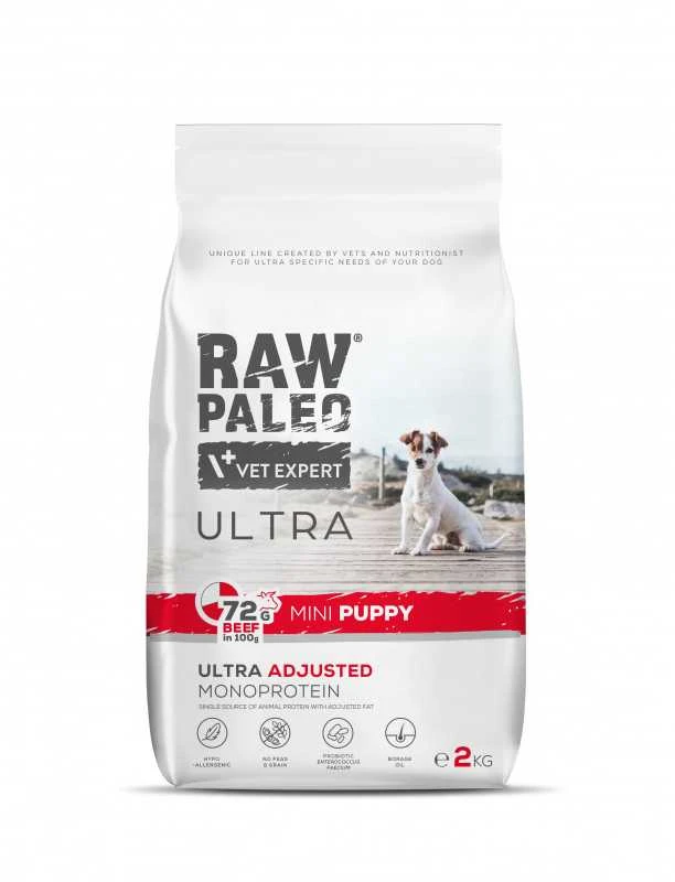 Vetexpert Sausas Šunų Maistas - RAW PALEO Ultra Mini Puppy jautiena 2kg