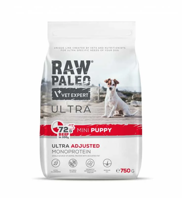 Vetexpert Šunų Maistas - RAW PALEO Ultra Mini Jautiena 750 g