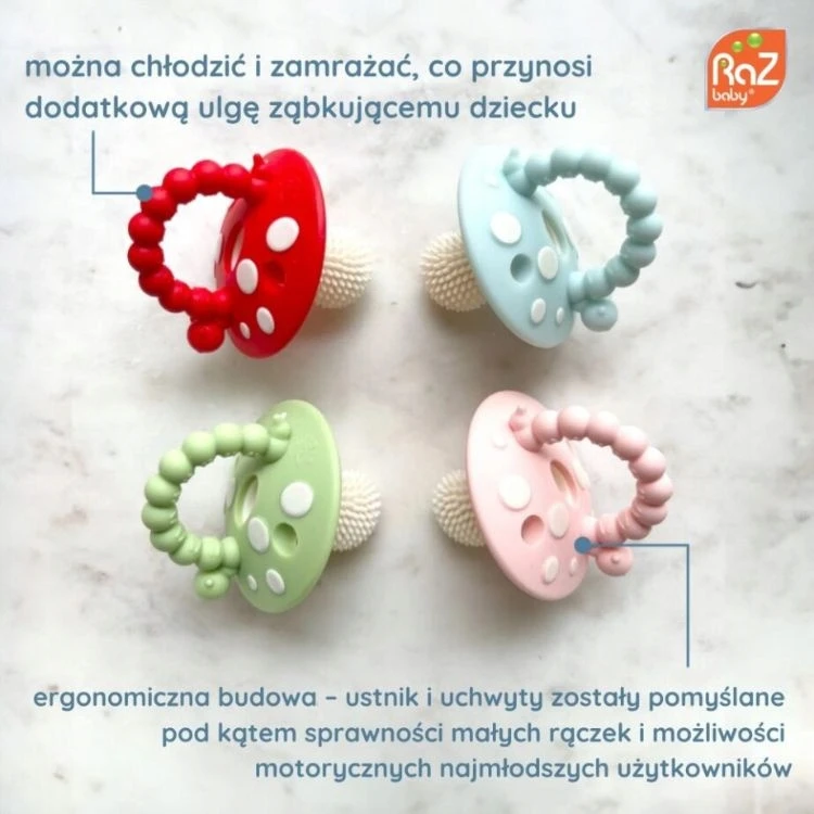 Silikoninis dantukas RaZbaby Grybas 2 vnt (EUR177160)