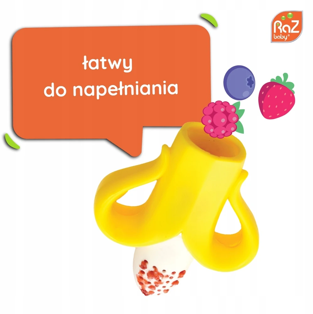 RaZbaby silikoninis dantukas vaisių ir bananų maistui