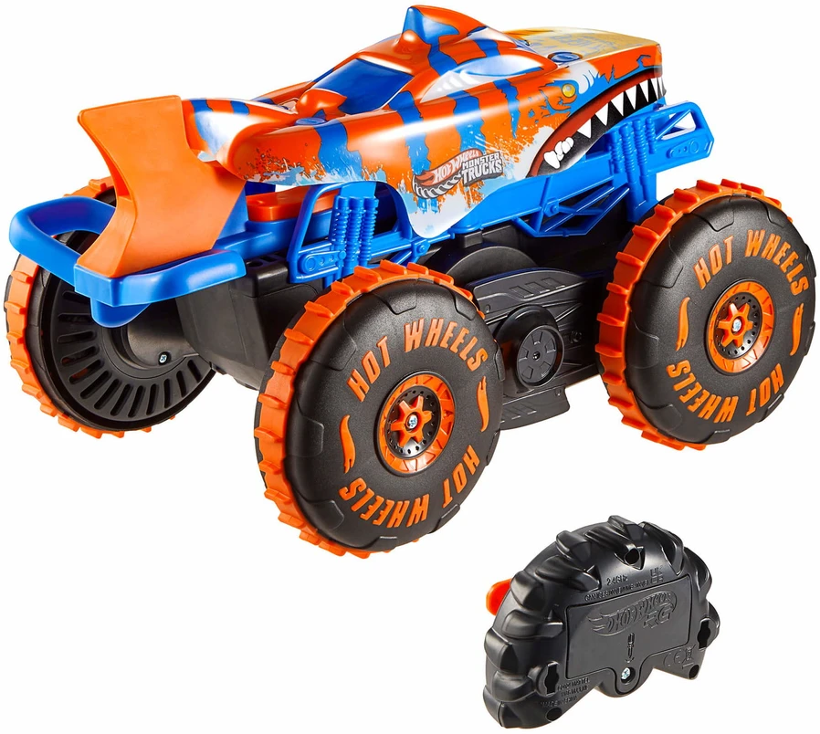 Mattel HOT WHEELS MONSTER TRUCKS RC automodelis – Tigrinis ryklys (JFR39)