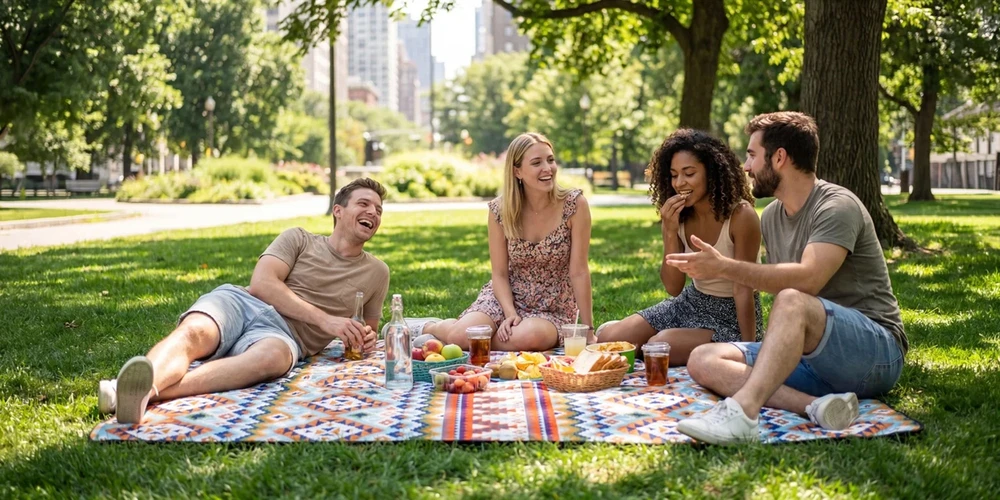 Redleaf PLIŪDŽIO PIKNIKO ANTKLALAS KEMPINGUI TURISTINIAM PIKNIKO VANDENIUI ATSPIRUS KILIMAS 2x1,5M