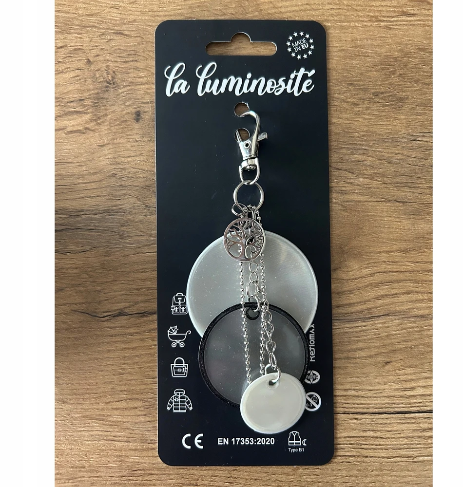 Refloactive ATŠSpindintysis pakabukas, sertifikuotas AGR LA LUMINOSITE, 3 vnt. žiedų raktų pakabukas