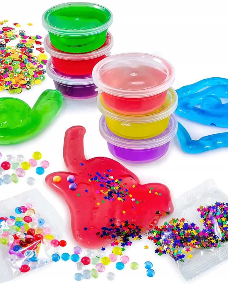 Regmag DIDELIS SLIME RINKINYS, SLIMŲ GAMYBAI VAIKAMS PLASTIKOS PASTA 120in1