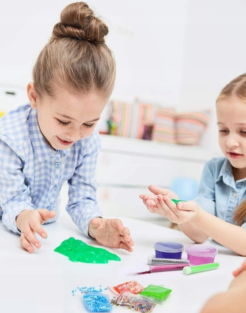 Regmag DIDELIS SLIME RINKINYS, SLIMŲ GAMYBAI VAIKAMS PLASTIKOS PASTA 120in1