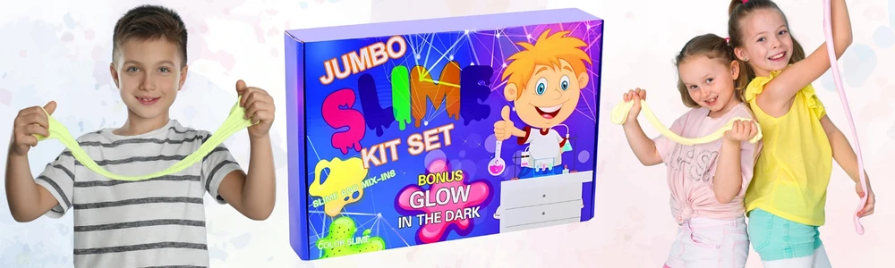 Regmag DIDELIS SLIME RINKINYS, SLIMŲ GAMYBAI VAIKAMS PLASTIKOS PASTA 120in1