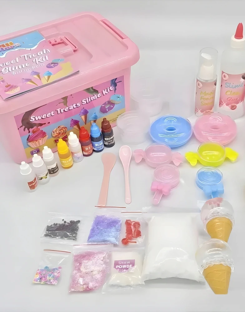Regmag LEDŲ GAMYKLĖS DIDELIS SLIME RINKINYS VAIKŲ PAPRAŠYMAMS XXL MOLDS ROŽINĖ DĖŽUTĖ