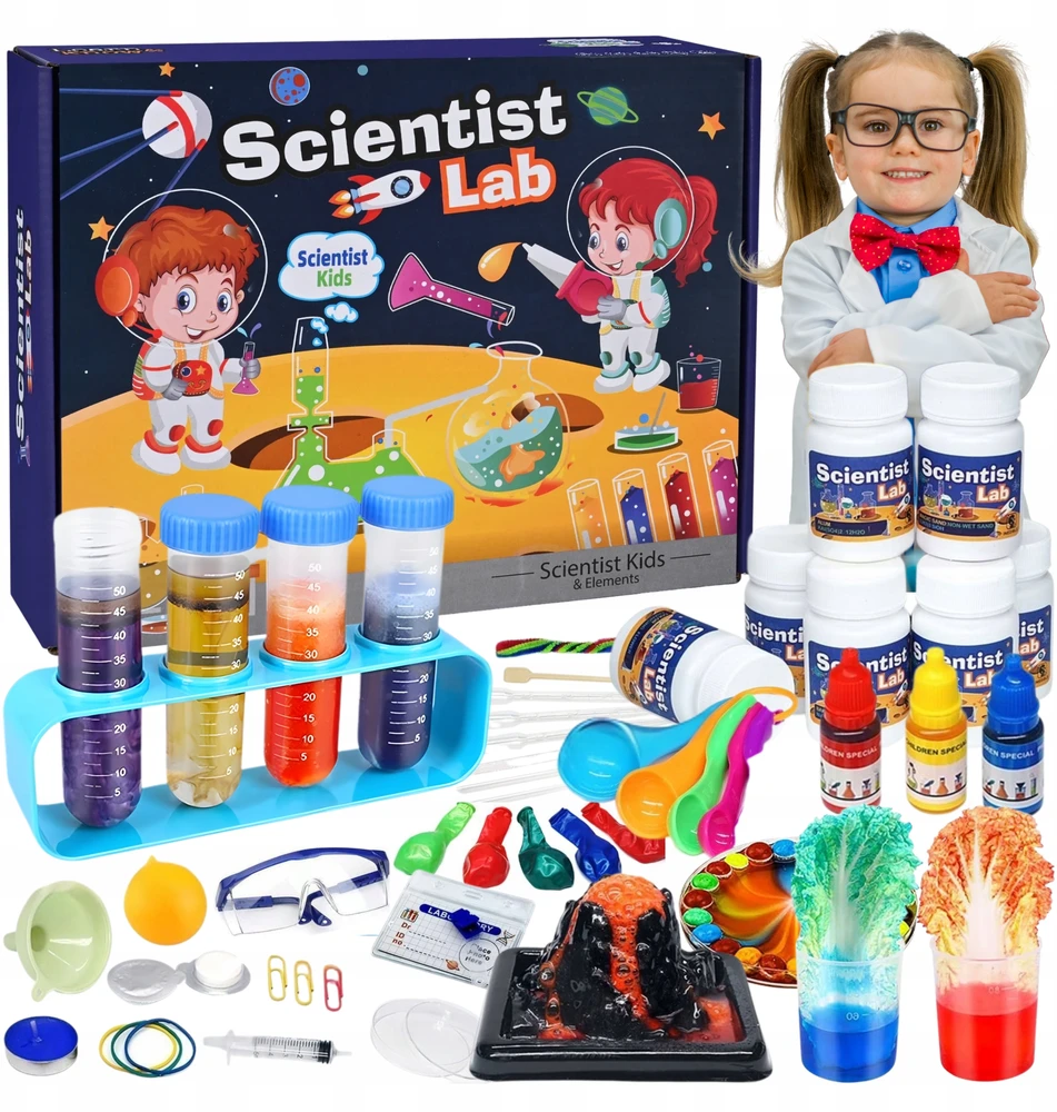 Regmag LITTLE CHEMIST LABORATORY RINKINYS 80 EKSPERIMENTŲ VULKANINIS VAIKAMS + E. KNYGA