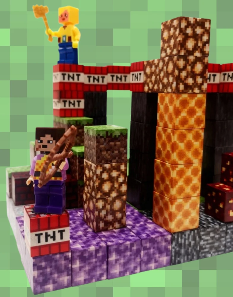 Regmag MAGNETINIAI BLOKAI 120 EL STATYBOS KUBAS PIXEL QUARE 2 ŽMONĖS