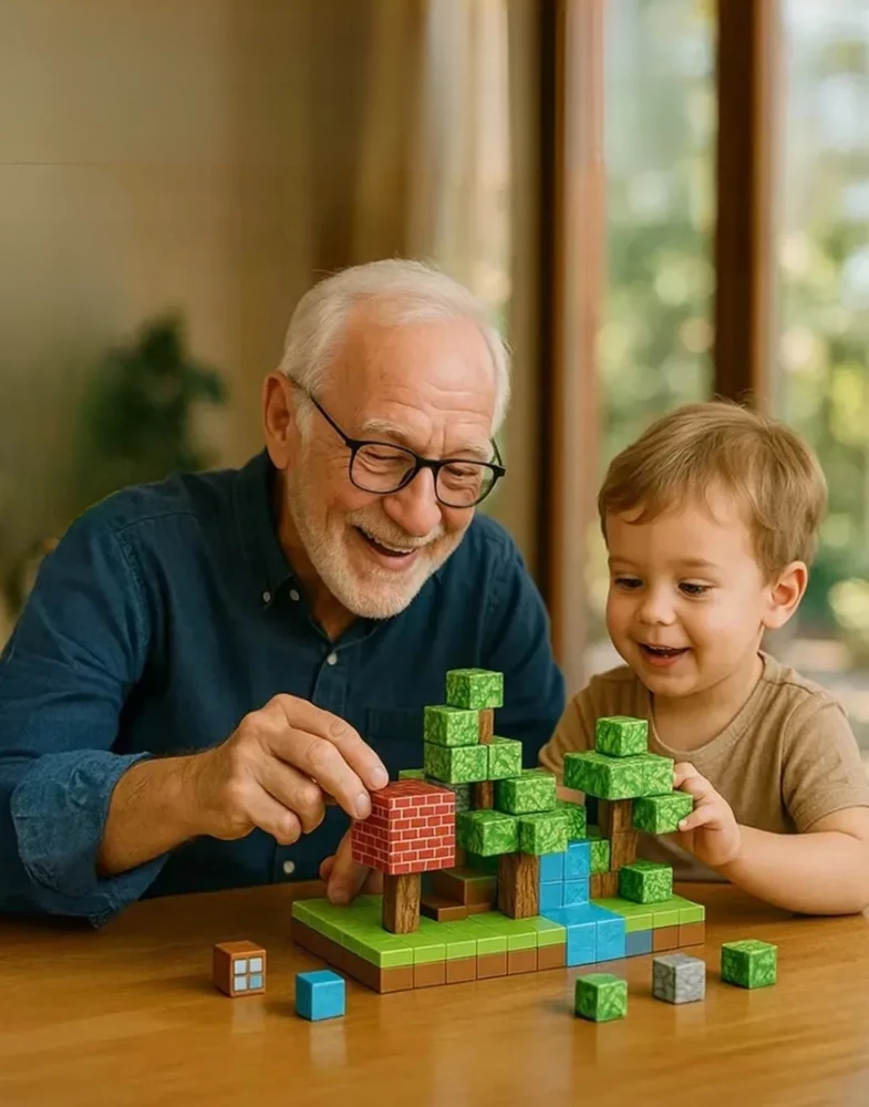 Regmag MAGNETINIAI BLOKAI 120 EL STATYBOS KUBAS PIXEL QUARE 2 ŽMONĖS