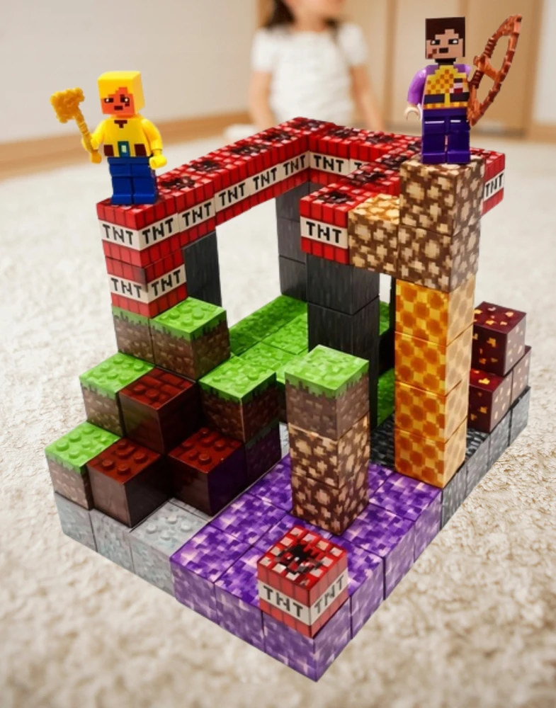 Regmag MAGNETINIAI BLOKAI 120 EL STATYBOS KUBAS PIXEL QUARE 2 ŽMONĖS