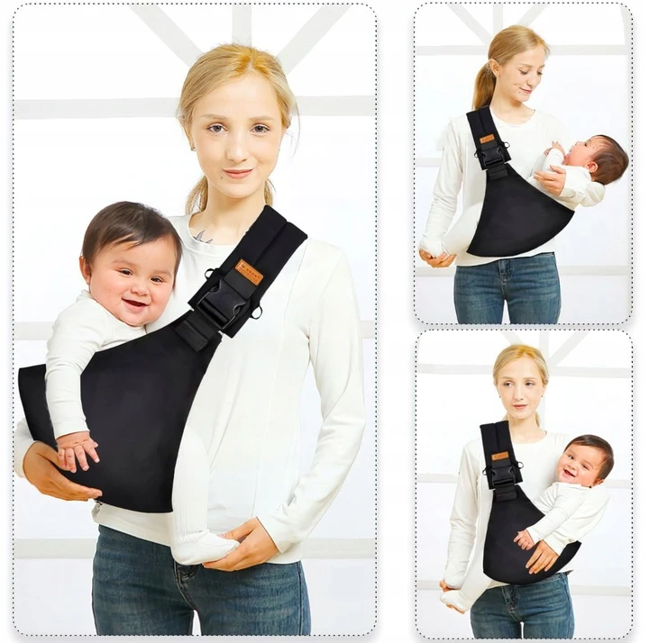 Reguliuojamas diržas, skirtas nešioti kūdikį 0-36 mėn., 15 kg, juodas
