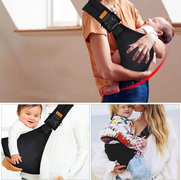 Reguliuojamas diržas, skirtas nešioti kūdikį 0-36 mėn., 15 kg, juodas