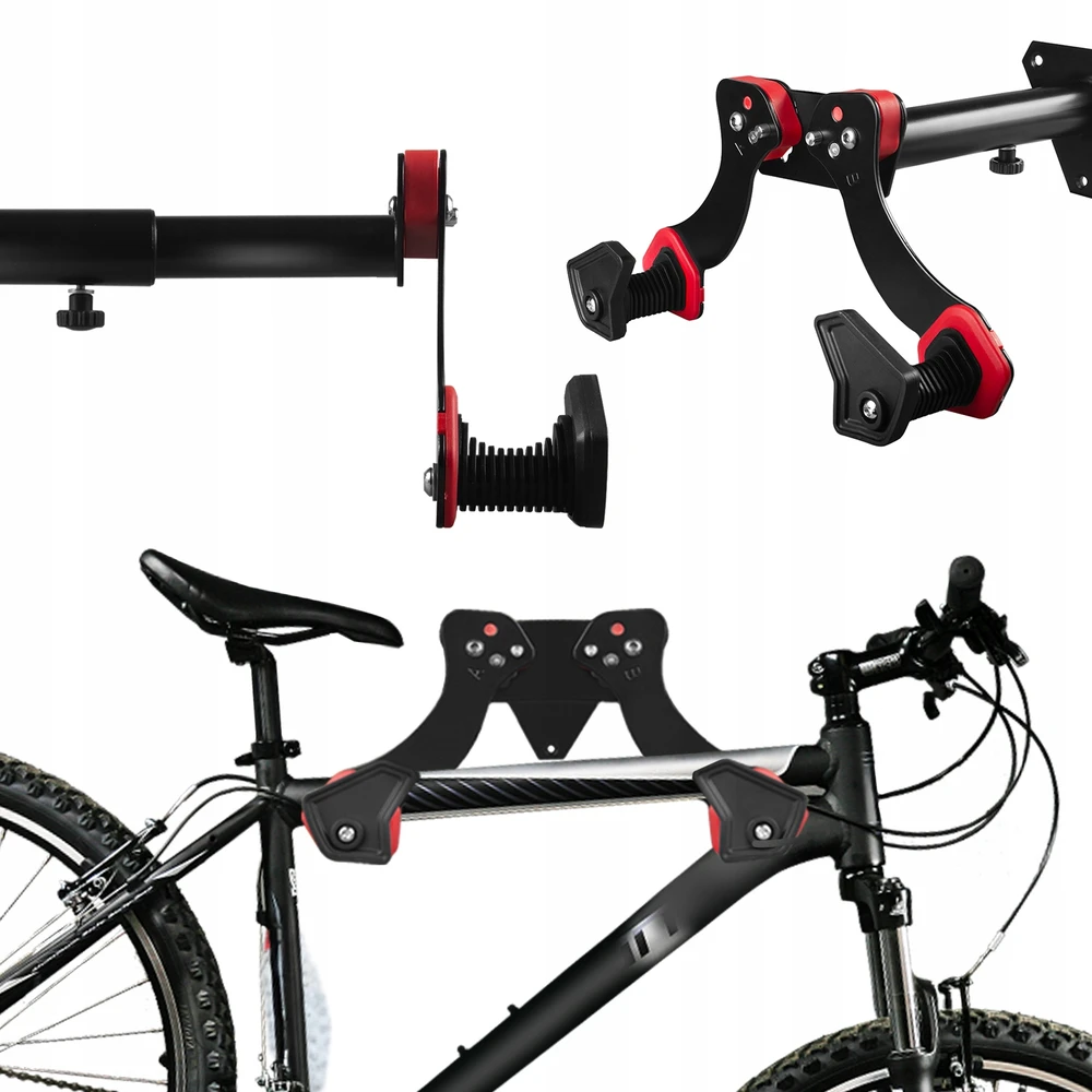 Bicycle Maclean MC-449 plieno dviračio sieninis laikiklis, didžiausia apkrova 30 kg sieninė dviračių kabykla