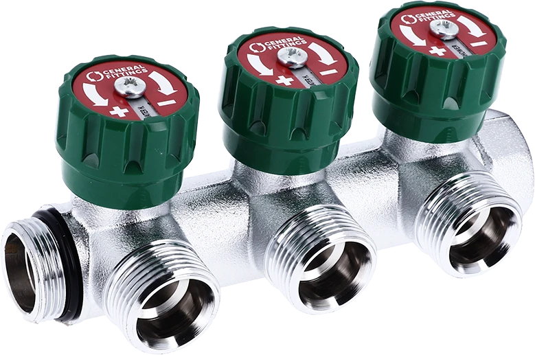 Kolektorius vandentiekio 2 žiedų, 3/4"x3/4" euroconus, mėlynas GENERAL FITTINGS