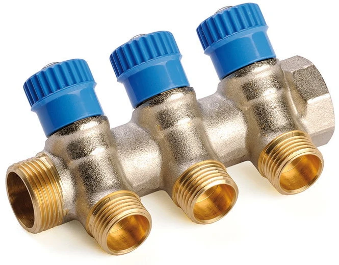 Kolektorius vandentiekio 2 žiedų, 3/4"x3/4" euroconus, mėlynas GENERAL FITTINGS