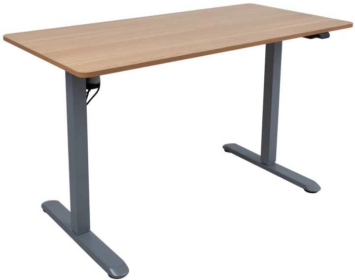 Home4You Reguliuojamo aukščio darbo stalas ERGO LIGHT su 1 varikliu 120x60cm, sidabro pilka/ąžuolas