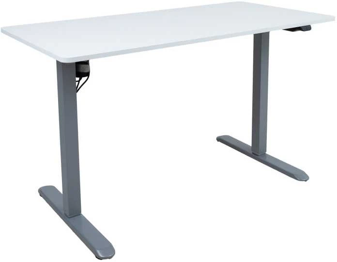 Home4You Reguliuojamo aukščio darbo stalas ERGO LIGHT su 1 varikliu 120x60cm, sidabro pilka/balta
