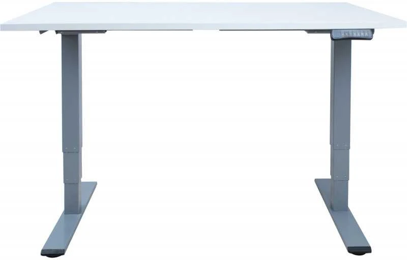 Home4You Rašomasis stalas ERGO OPTIMAL su 2 varikliais 140x80 cm, Spalva: pilkšvai balta