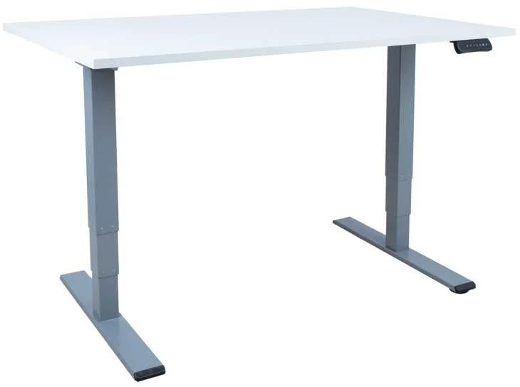 Home4You Rašomasis stalas ERGO OPTIMAL su 2 varikliais 140x80 cm, Spalva: pilkšvai balta