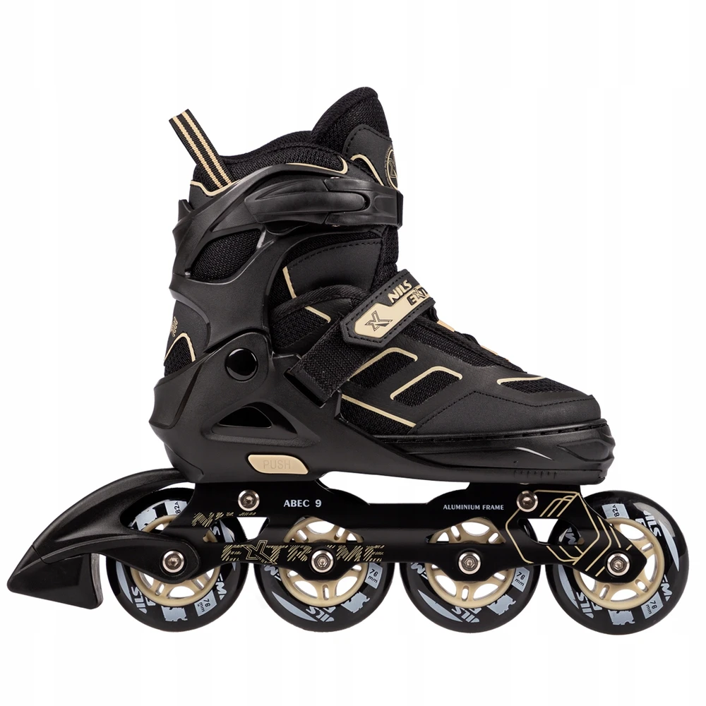 Riedučiai Nils Extreme NA14174 juodi-smėlio sp. - PU70 mm/82A (S 31-34)