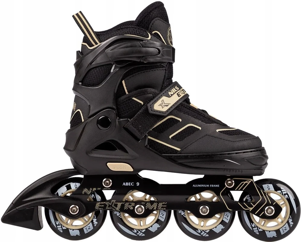 Riedučiai Nils Extreme NA14174 juodi-smėlio sp. - PU76 mm/82A (M 35-38)