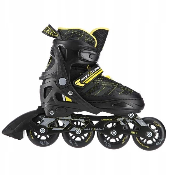 Riedučiai Nils Extreme NA11002 juodi-geltoni - PU76 mm/82A (M 35-38)