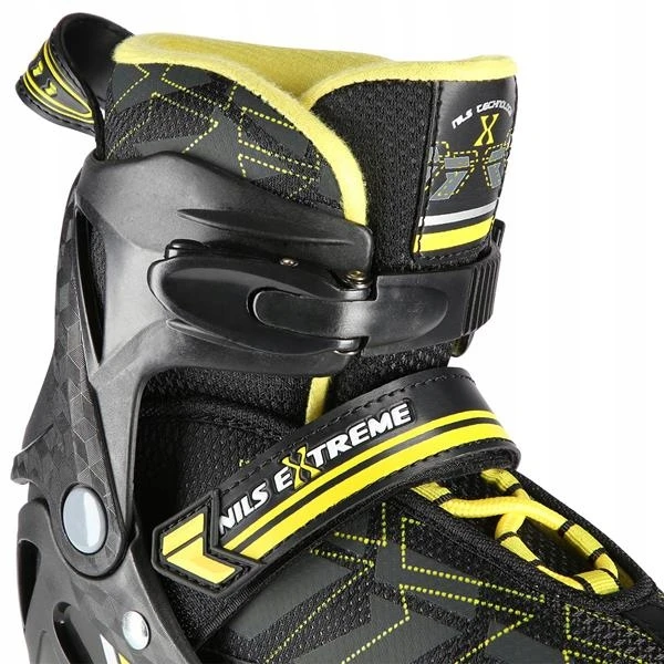 Riedučiai Nils Extreme NA11002 juodi-geltoni - PU76 mm/82A (M 35-38)