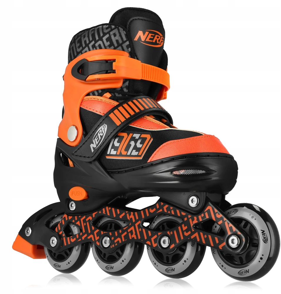 Reguliuojamo dydžio riedučiai Spokey Nerf Strive, oranžiniai/juodi