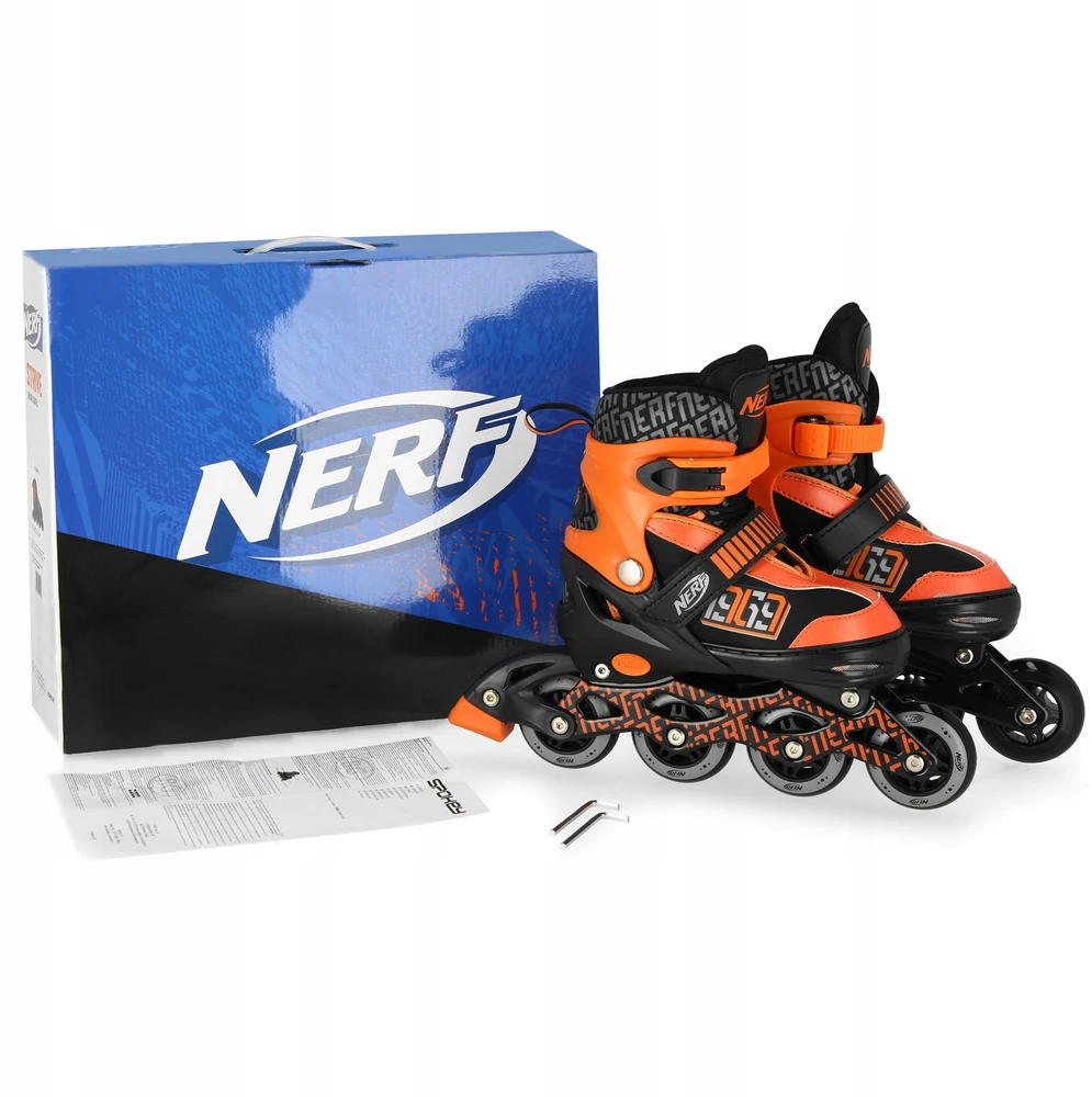 Reguliuojamo dydžio riedučiai Spokey Nerf Strive, oranžiniai/juodi