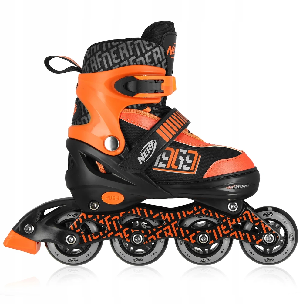 Reguliuojamo dydžio riedučiai Spokey Nerf Strive, oranžiniai/juodi