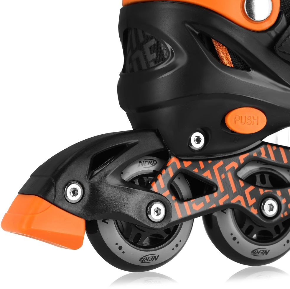 Reguliuojamo dydžio riedučiai Spokey Nerf Strive, oranžiniai/juodi