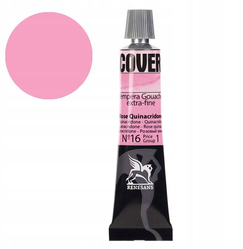 Renesans Cover tempera, 20ml, rausva