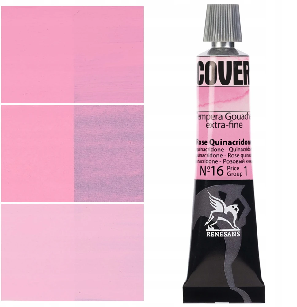 Renesans Cover tempera, 20ml, rausva