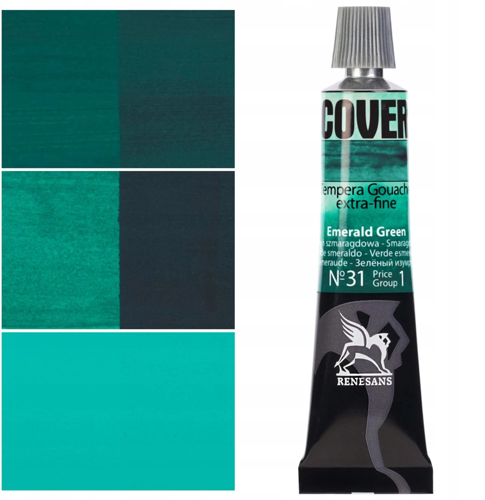 Renesans Cover tempera 20ml, smaragdo žalia