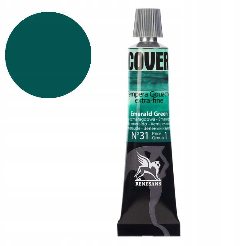 Renesans Cover tempera 20ml, smaragdo žalia