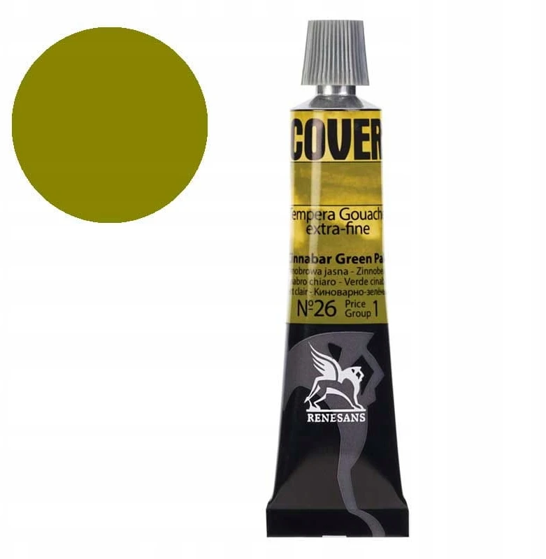 Renesans Cover tempera, 20ml, šviesiai cinobro žalia
