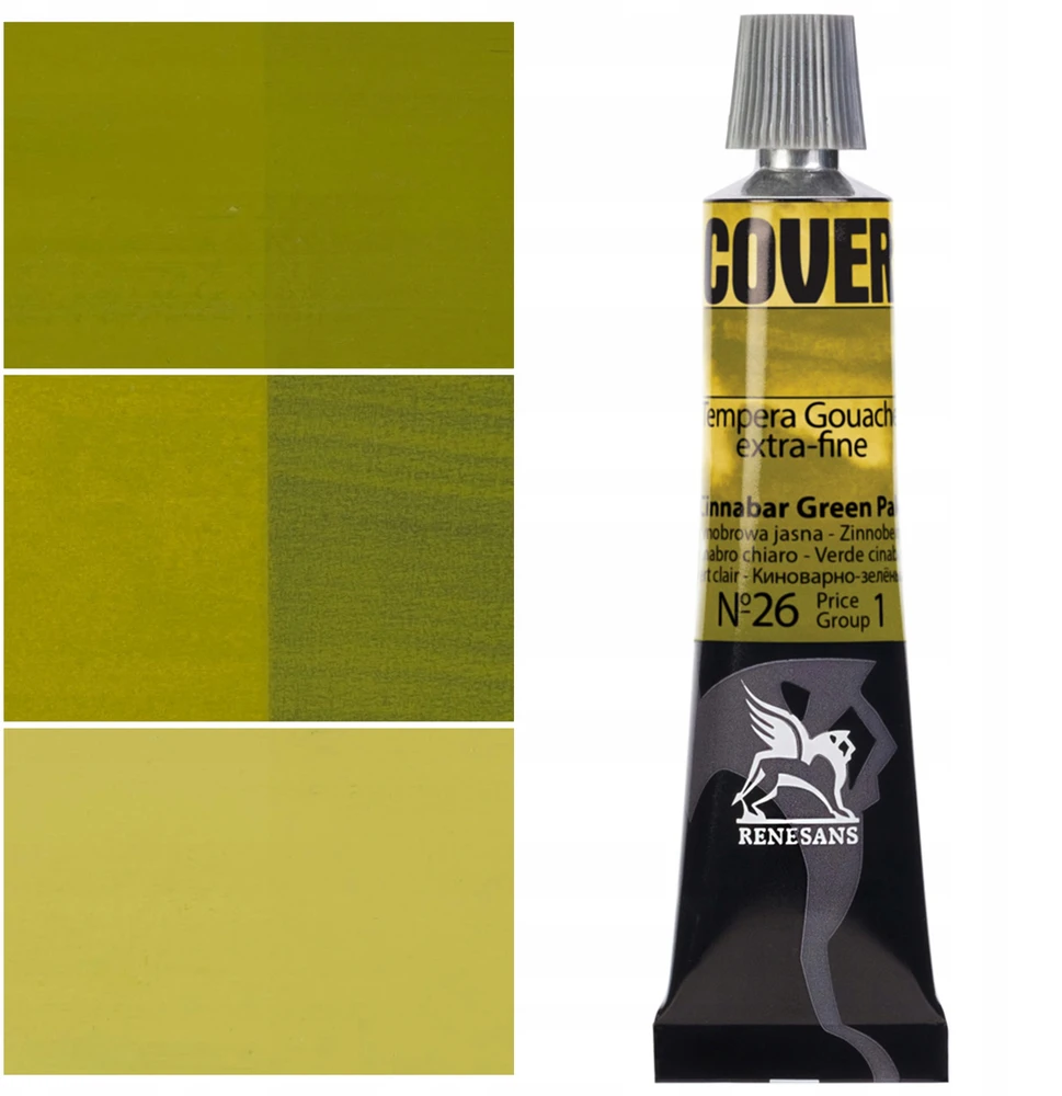 Renesans Cover tempera, 20ml, šviesiai cinobro žalia