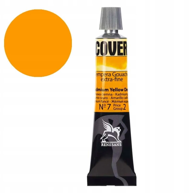 Renesans Cover tempera 20ml, tamsiai geltona