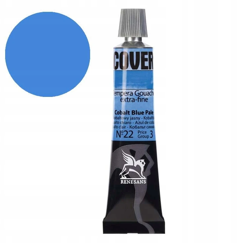 Renesans Cover tempera dažai, 20ml, šviesiai kobalto mėlyna