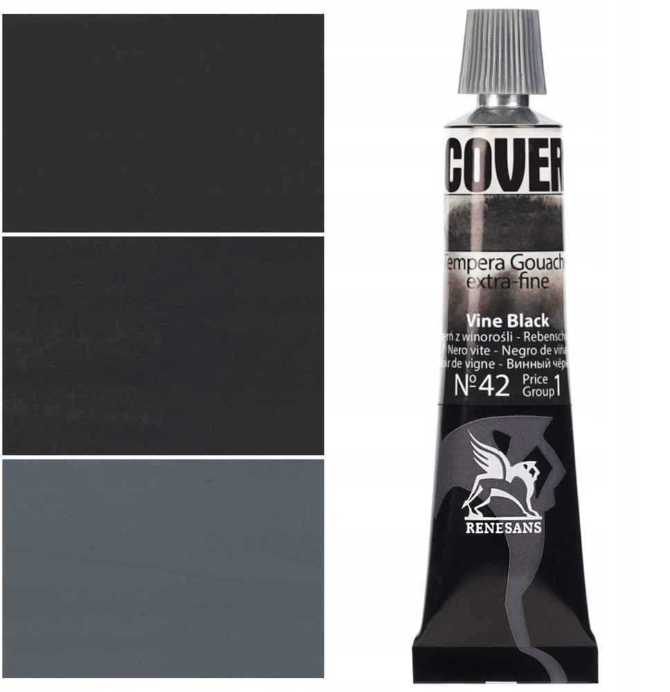 Renesans Cover Tempera Gwasz 20ml - Intensyvus Juodas