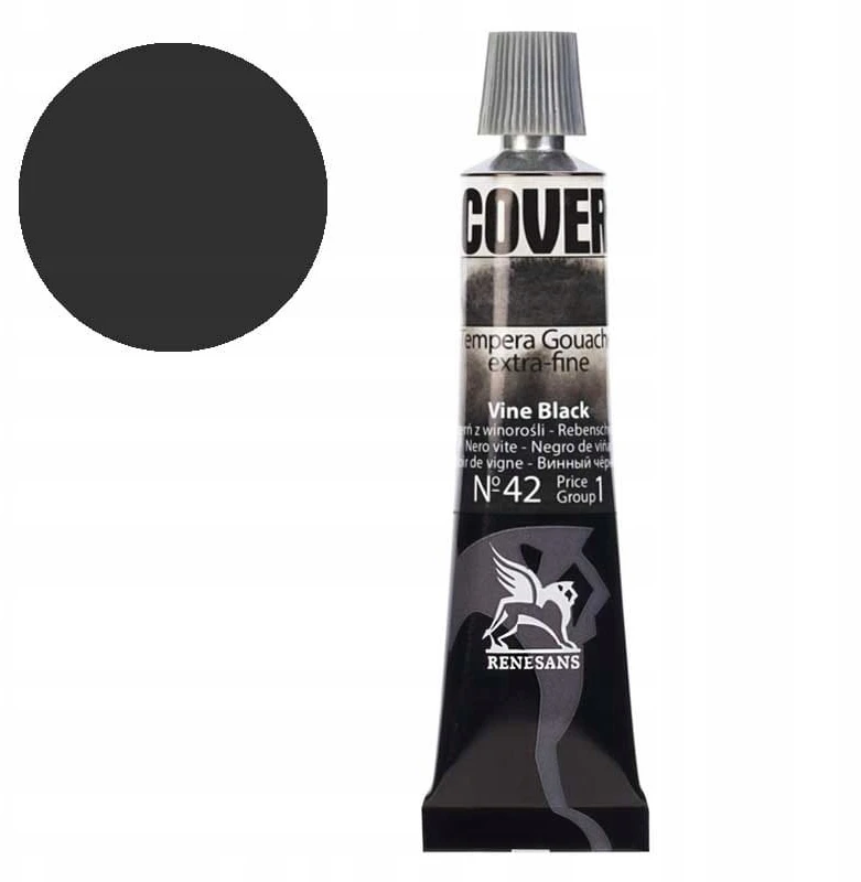 Renesans Cover Tempera Gwasz 20ml - Intensyvus Juodas