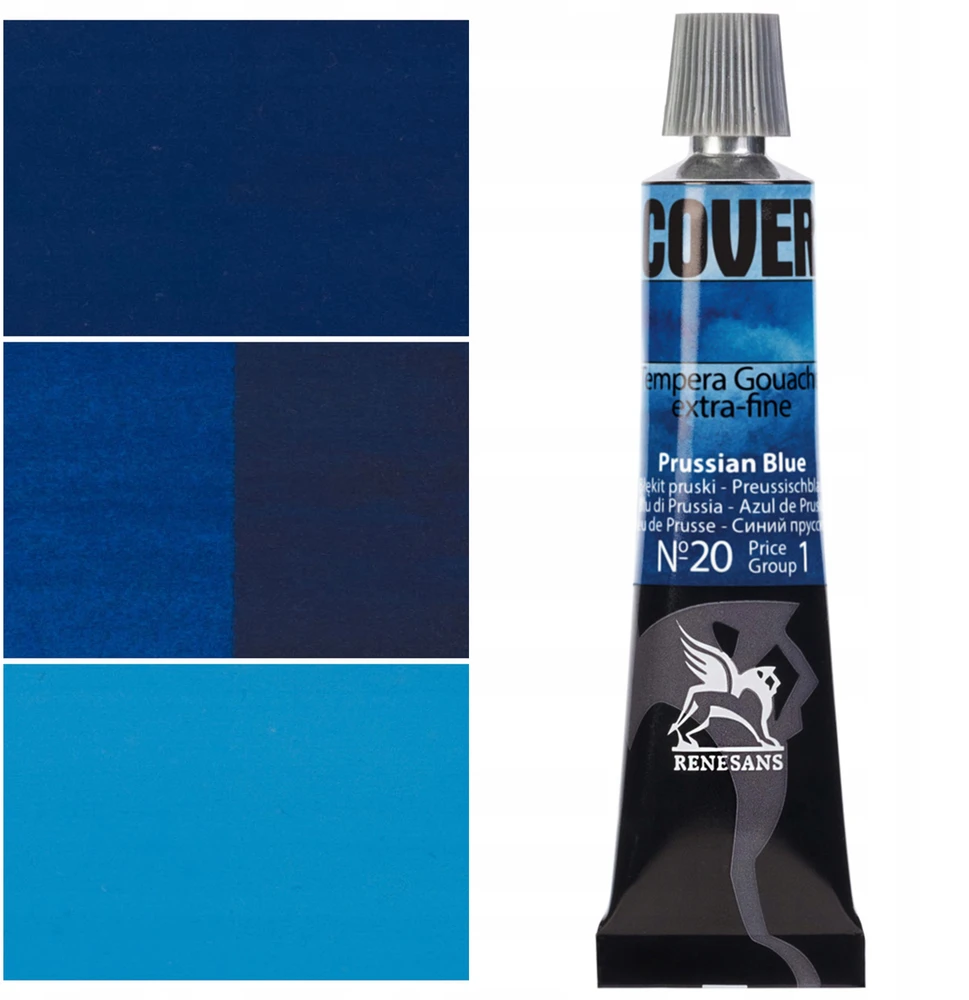 Renesans Cover Tempera Gwasz 20ml - Prūsiškas Mėlynas