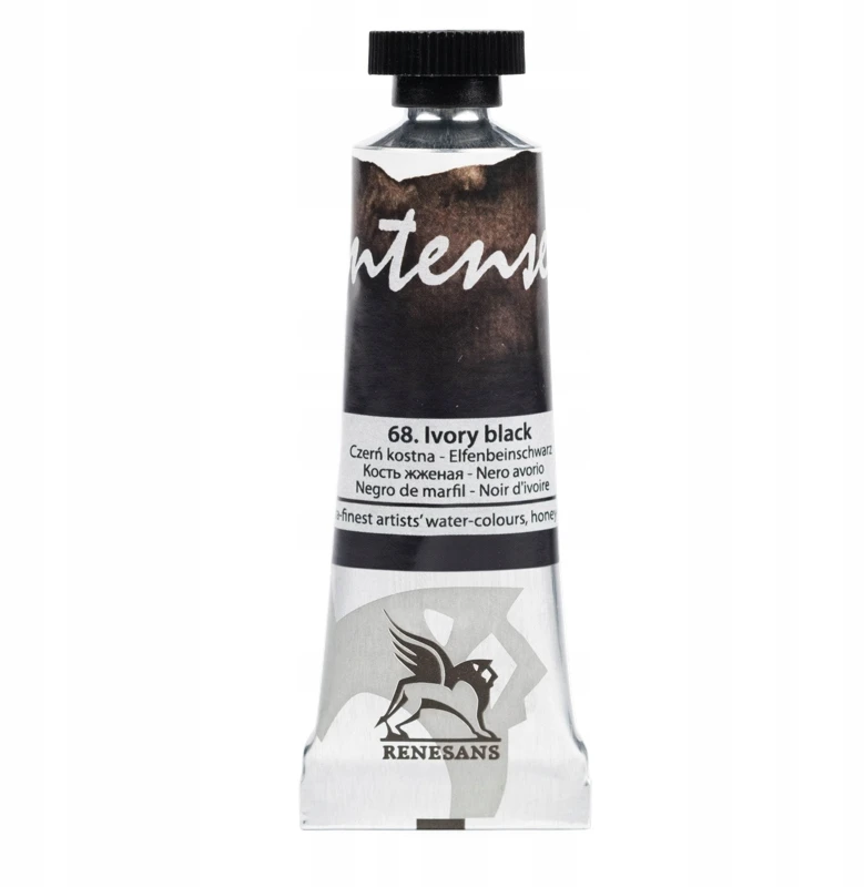 Renesans Intense akvareliniai dažai 15ml, 68 Dramblio kaulo juodi