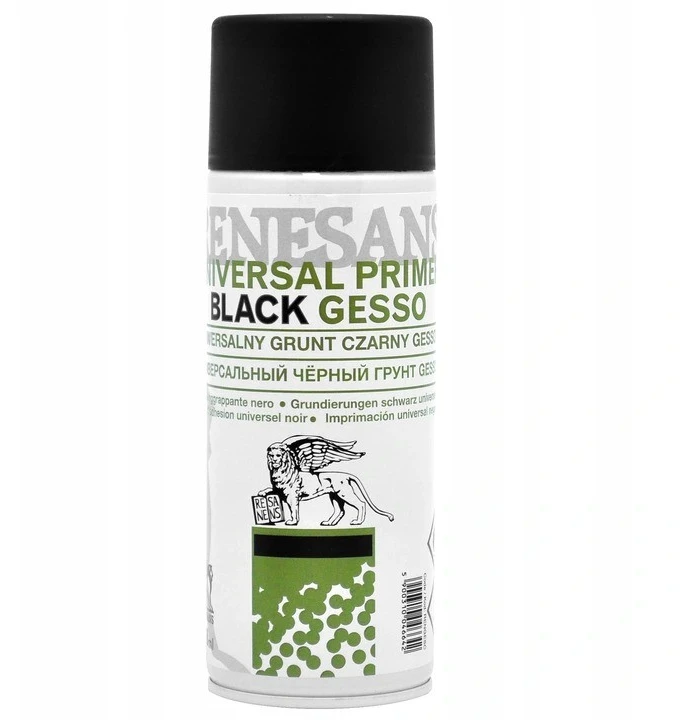 Renesans Universalus juodas gruntas Gesso purškiamas 400ml